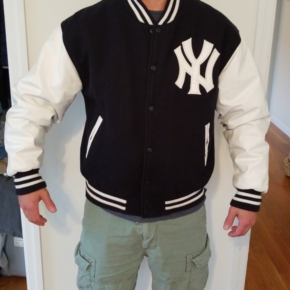 yankees on field varsity jacket